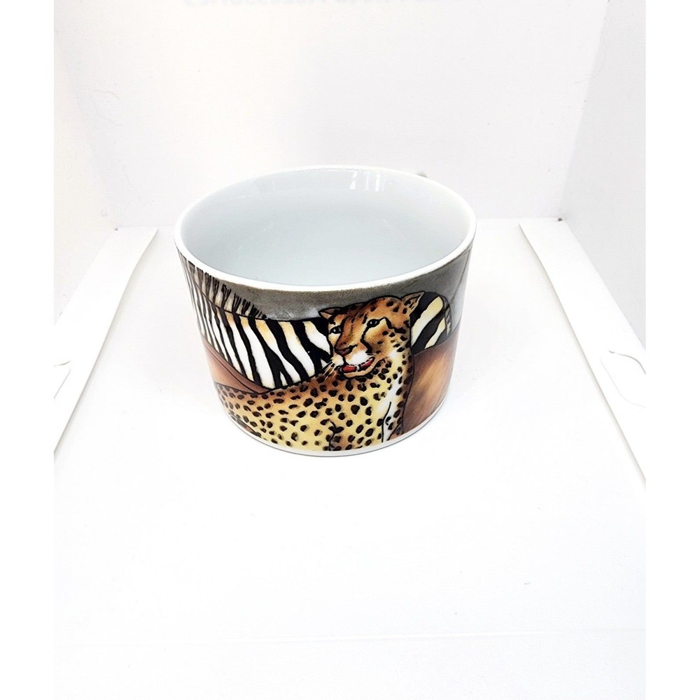 La Menagerie Porcelain Sakura Jungle Animal Tea Cup China Dish Mug Coffee Vintag